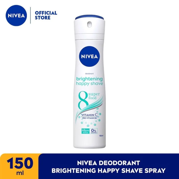 NIVEA Deodorant Spray Brightening Happy Shave 150ml Mencerahkan