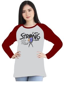 Kaos Atasan Wanita Lengan panjang / Kaos raglan Wanita Sablon Strong M71 Kaos Cewek/ Kaos Oblong/ Baju Kaos Tshirt/ Tshirt wanita/ Tshirt cewek/ Baju Wanita