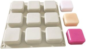 สบู่ สี่เหลี่ยมจตุรัสมุมตัด 9 ช่อง silicone mold แม่พิมพ์ซิลิโคน สำหรับทำช็อคโกแลต เค้ก เยลลี่ พุดดิ้ง โดม มูส DIY