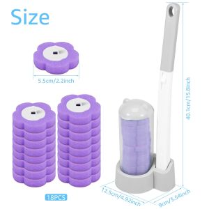 2026 18/36Pcs Toilet Brush With Replacement Head Kits Upgrade Long Handle Bathroom Cleaning Brush For Home Wc Accessories