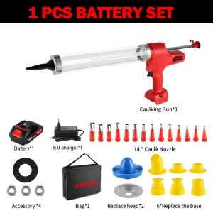 Fast Shipping🚚Cordless Electric Caulking Glue Machine 14 Nozzle Lithium glass glue machine 6 Speed Automatic Electric Caulking machine Heavy Duty Glass Hard Rubber Sealant machine Power Tool