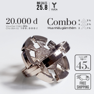 Đồ chơi trí tuệ Silver Snowflake Yuca Puzzle - Bông tuyết Bạc Thử thách giải đố thông minh Hack não Trí tuệ Đồ chơi Tư duy Xếp hình 3D