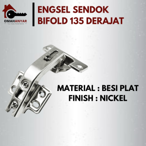 2 PASANG Engsel Sendok Bivold Bifold Engsel Lemari Minimalis 90° 135