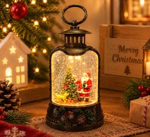 CHRISTMAS LANTERN SNOW GLOBE