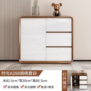 New ultra-thin solid wood sideboard wall-mounted suitable for home use kitchen cabinets living room wine cabinets and multi-functional storage cabinets.