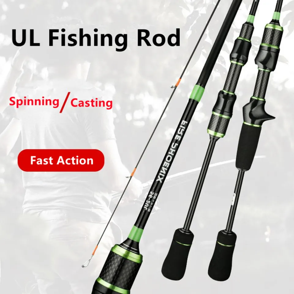 Fishing Rod Ultra Light Fishing Rod 1.5m-1.8m Carbon Fiber Spinning/Casting  Rods Solid Tips 2-6LB Line Weight Lure 2-8g Freshwater Rod Fishing Pole