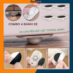 COMBO 4 Bánh Xe Nhựa Hamart Bánh Xe Di Chuyển Đồ Vật DÁN 3M XOAY 360 CHỊU TẢI LỚN TIỆN LỢI