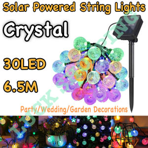 Crystal Solar String Lights 6.5 Meter 30 LED Solar Waterproof Christmas Lights Outdoor Home Decoration Solar Led String