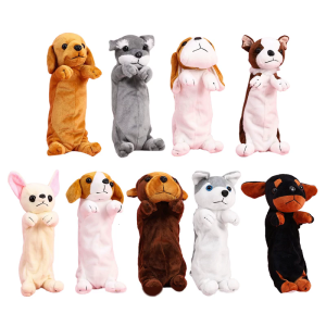 Soft Animal Pen Bag Pencil Pouch Large Capacity Pencil Case Cartoon Plush Dog Pencil Bag Back to School Supplies