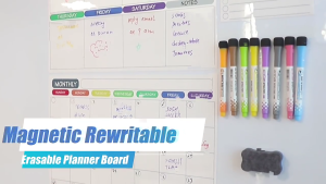 Fridge Magnetic Calendar Weekly Monthly Planner Magnetic Fridge Calendar Whiteboard for Kitchen Grocery Shopping List