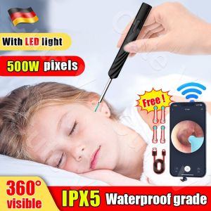 💥Free 4 ear scoops💥 Wireless smart visual Ear wax cleaner With LED light + 500W HD pixels + 360 ° rotation + wifi+USB Ear speculum otoscope Ear wax remover Ear pickers