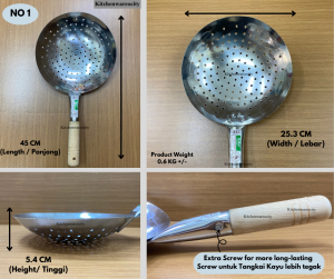Strainer / Stainless Steel Frying Oil Strainer / Oil Skimmer / Penapis Minyak / Small Hole Strainer / Penapis Goreng