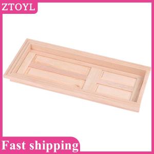 ZTOYL💝 1 12 Dollhouse Miniature 4 Panel Interior Wooden Door DIY Model Accessories Toys
