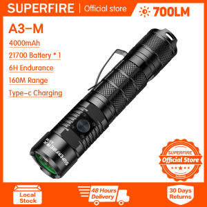 SUPERFIRE A3-M tactical flashlight rechargeable aluminium alloy waterproof LED super bright portable torch outdoor hiking