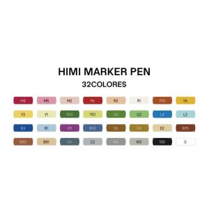 Bút Marker HIMI CC 2 Đầu 32/48 Màu - Bút Màu Vẽ Chuyên Nghiệp Màu Đẹp Dễ Blend Nhanh Khô Ít Lem
