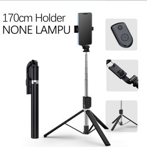 Bluetooth Selfie Stick Tripod Dengan Remote Control 1.7 M Dan 2LED Panjang Ponsel Tripod Nirkabel Bluetooth Selfie Stick Handheld Tongsis 170cm