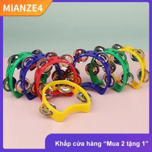 [COD] MIANZE4 1PC Nhựa Bộ gõ Tambourine cho người lớn tay Tambourine nhạc cụ 4 chuông trên ABS Tambourine nhịp điệu âm nhạc instrum
