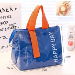 🍓Strawberry.thai🍓 กระเป๋าเก็บอุณหภูมิ อาหารกลางวัน กระเป๋าใส่กล่องข้าว เก็บความร้อน/เย็น กันน้ำ สีพาลเทล