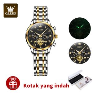 OLEVS Jam Tangan Wanita Original Anti Air Tahan Fashion Korea Analog Stainless Steel Women Watch