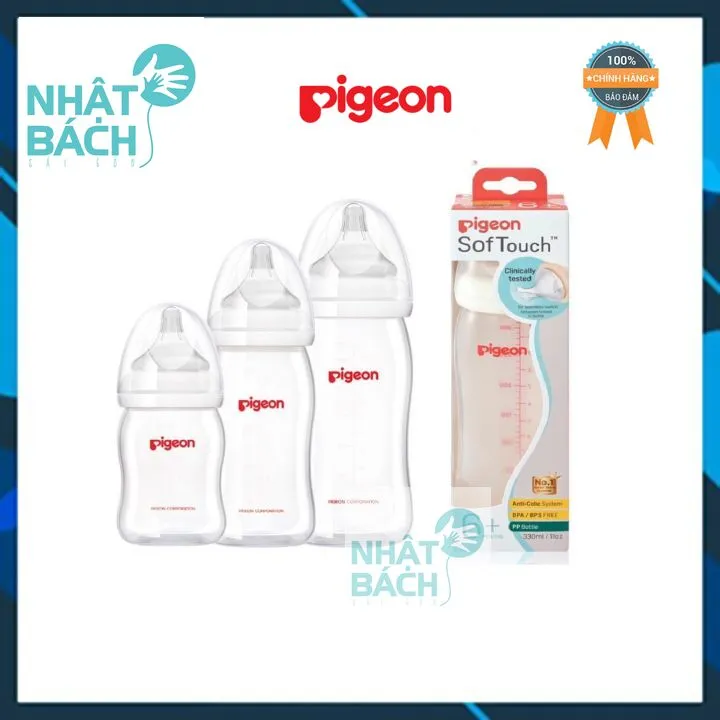 Bình sữa PIGEON Bình sữa cổ rộng nhựa PP 160ml - 240ml - 330ml