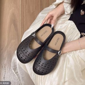[Free Shipping] Hollowed-out closed-toe slippers comfortable 2026 new summer fashion casual versatile soft-soled non-slip height-increasing clogs for women