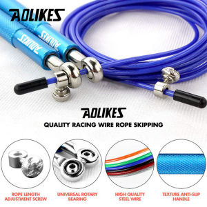 Dây Nhảy Thể Dục Aolikes 3202 Cán Nhôm Logo Lõi Thép Bọc Nhựa Speed Jump Rope Tập Gym Boxing Giảm Mỡ 6 Màu - Chính Hãng