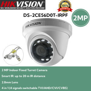 Hikvision CCTV Camera 2MP HD 2.8mm Lens Analog Camera Smart IR 20m Indoor Turret Camera CCTV Security Camera