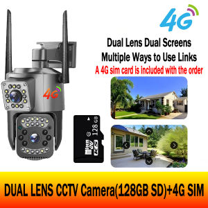 【Free 4G SIM Card】TP-LINK Dual Lens CCTV Camera NO NEEDED WIFI 360 Waterproof Alarm Surveillance Night Vision Smart Tracking Two-Way Voice IP Security Cameras