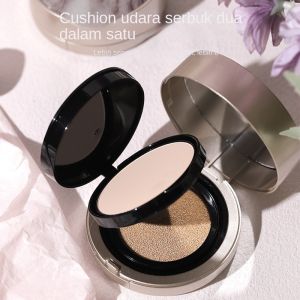 Double-Layer Cushion Foundation & Powder - 12H Waterproof Natural Finish Full Coverage with Moisturizing Formula Travel-Friendly
