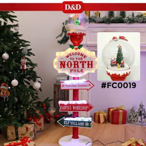 D&D #FC0018 / #FC0019 LED Chirstmas Village North Pole Signpost with Lights