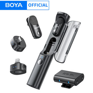 BOYA BOYA Magic Wireless Lavalier Microphone 4 Forms in 1 Mic for iPhone Android USB-C Phone Camera for Interview Live Streaming BOYA Magic MIC