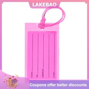 【LAKEBAO】 Mềm PVC du lịch hành lý tag máy bay màu Silicone bán buôn Vali nhãn phụ kiện túi Tên tag thẻ tay áo