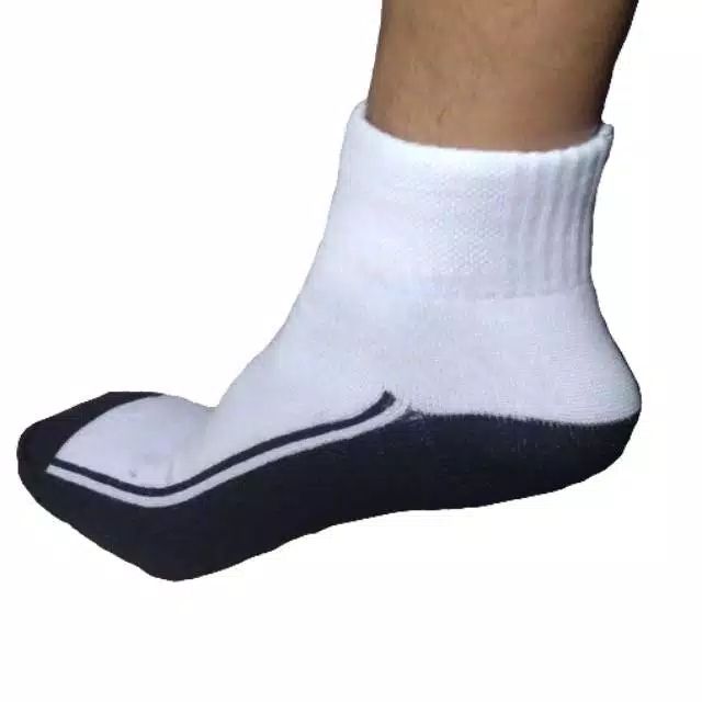 KAOS KAKI PENDEK / KAOS KAKI SPORT / KAOS KAKI PUTIH TELAPAK HITAM