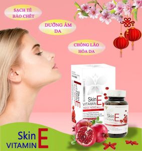 Skin E  Vitamin e đỏ  Skin Vitamin E đỏ viên uống làm đẹp da sáng da mờ nám cân bằng nội tiết  ngăn ngừa lão hóa da A1