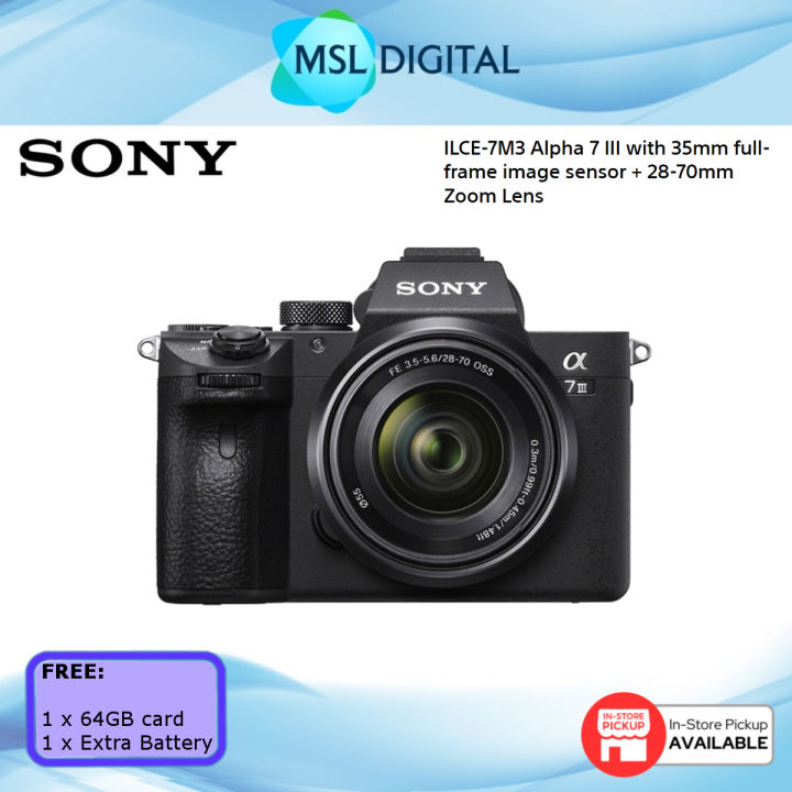 Sony ILCE-7M3 Alpha III full-frame image sensor 28-70mm Zoom