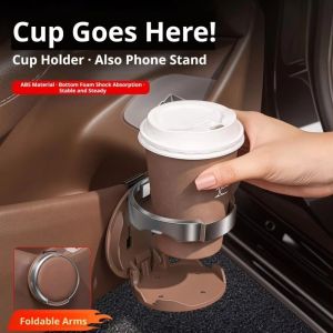 BELLETEN Multifunctional Car Door Cup Holder Foldable Door Mounted Beverage Rack Stable Installation Cup Holder Rack Car Interior