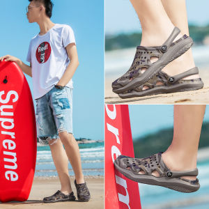 CDFHWUN Sandals for Men Summer Beach Shoes Hollow Slippers Breathable Hole Shoes Non Slip Sandals