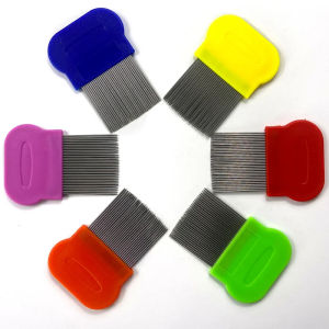 Sisir Kulit Kelinci Anti Kutu & Tungau Multicolor Anti-Slip dengan Gagang Ergonomis