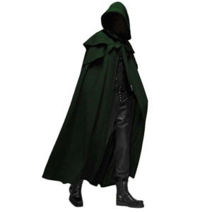 Medieval Vintage Cosplay Hooded Loose Black Cloak Coats Windproof Trench Winter Long Cape Poncho Gothic Men Women Monk Costumes