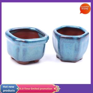 Graceful Mini Plant Pots Flower Pot With Holes Garden Chinese Style Bonsai Flowerpot Purple Sand Craft Plant Pot Planter Home Decoration