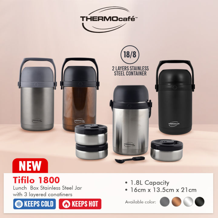 Thermocafe Lunch Box Stainless Steel Jar with layered