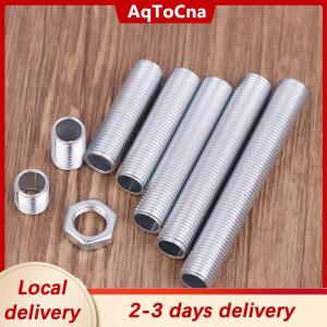 [COD] AqToCna Ship within 24 hours 10Pcs M10 Lamp Tooth Tube Metal Hollow Threaded Tube Screw Nut Lamp Cap Galvanized Chandelier Connect Rod Fixed Base