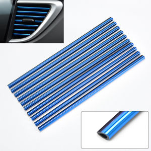 10Pcs Trim Ventilasi Udara Mobil Strip Dekorasi Outlet AC Warna-warni Aksesori Mobil