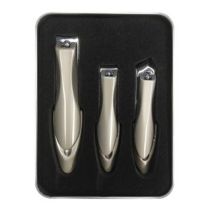 Anti-splash sharp nail clippers set Ergonomic handle nail scissors Portable storage for household nail care tools(A box containing three pieces)