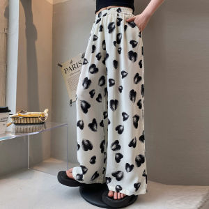 Girls Pants for Kids Summer Ice Silk Wide Leg Pants High Waisted Loose and Breathable Suitable for 7-13Years