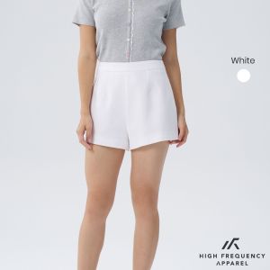 HFA Womens Linen High Waisted Shorts - Back Zipper