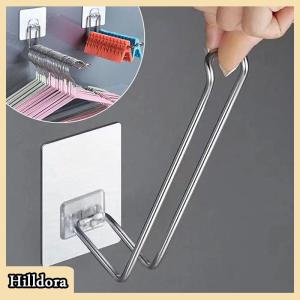[Hilldora] ที่แขวนติดผนังอเนกประสงค์ ที่จัดเก็บเสื้อผ้าแบบพับเก็บได้ประหยัดพื้นที่ที่แขวนกันลมที่จัดเก็บกันลื่น