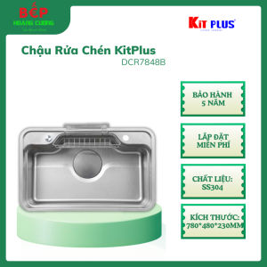 Chậu Rửa Bát KITPLUS KJS7848B – Chống Xước – Góc Lượn R Dễ Vệ Sinh – Tay Thoát Tràn Vuông Hiện Đại