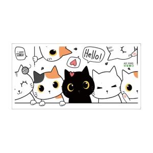 Phim Hoạt Hình Vui Nhộn Xếp Chồng Lên Nhau thiết kế hình mèo Lột Và Dính Cửa đề can nghệ thuật Cho Trẻ Em Nhãn Dán Tường Phòng Ngủ bằng nhựa PVC Trang Trí Nội Thất