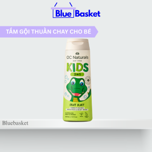 Sữa Tắm Thuần Chay Trẻ Em Hương Dưa Hấu & Táo 3in1 OC Naturals Kids 400ml Úc Giúp Làm Sạch Da Tạo Bọt Dịu Nhẹ Thơm Mát